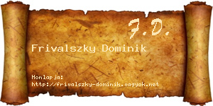 Frivalszky Dominik névjegykártya