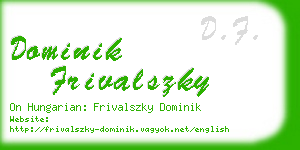 dominik frivalszky business card